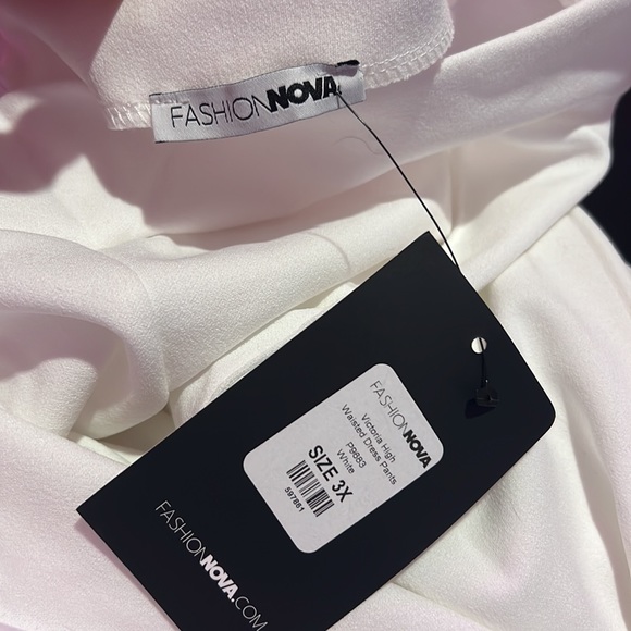 🤍White wide leg dress pants fashion nova curve suit pants - Picture 2 of 4